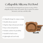 Brown Collapsible Silicone Pet Bowl