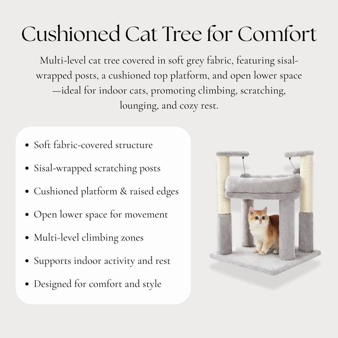 Cushioned Cat Tree for Comfort