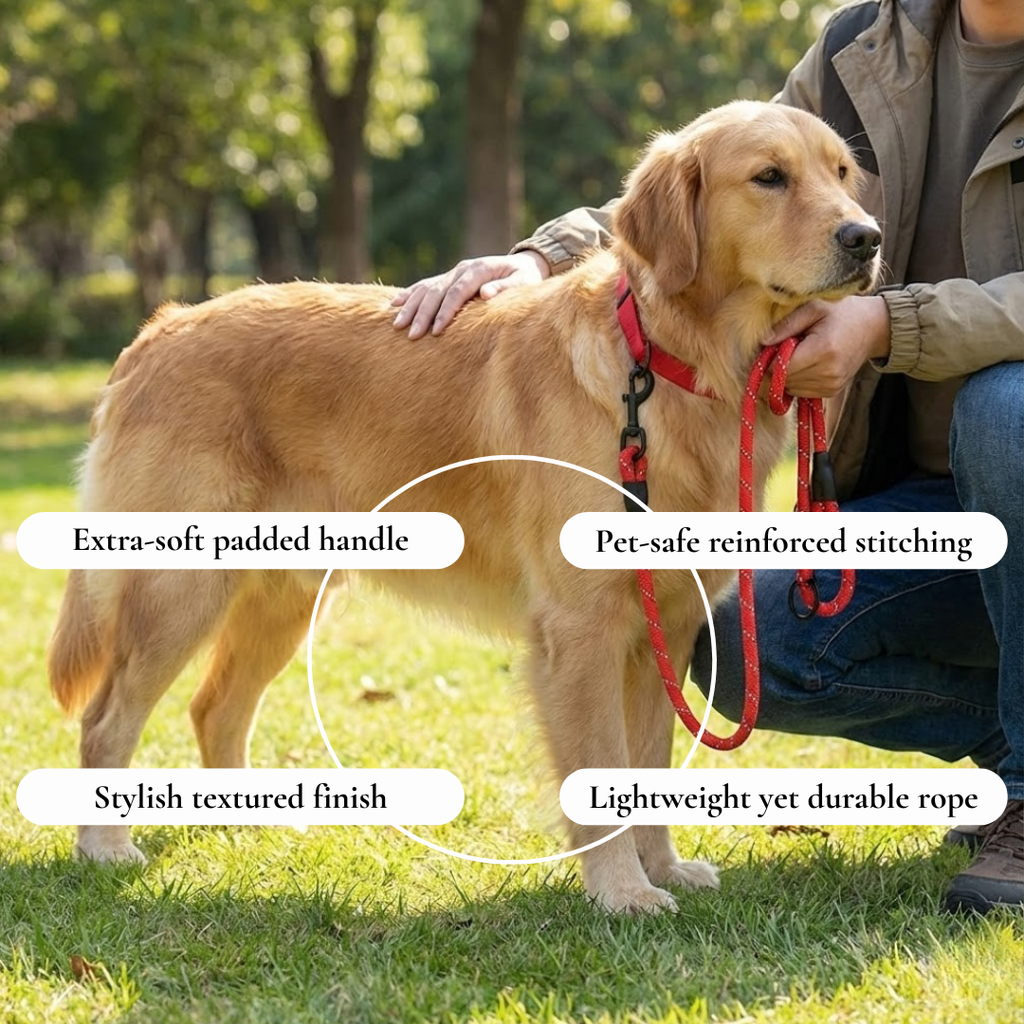 Reflective Red Rope Dog Leash