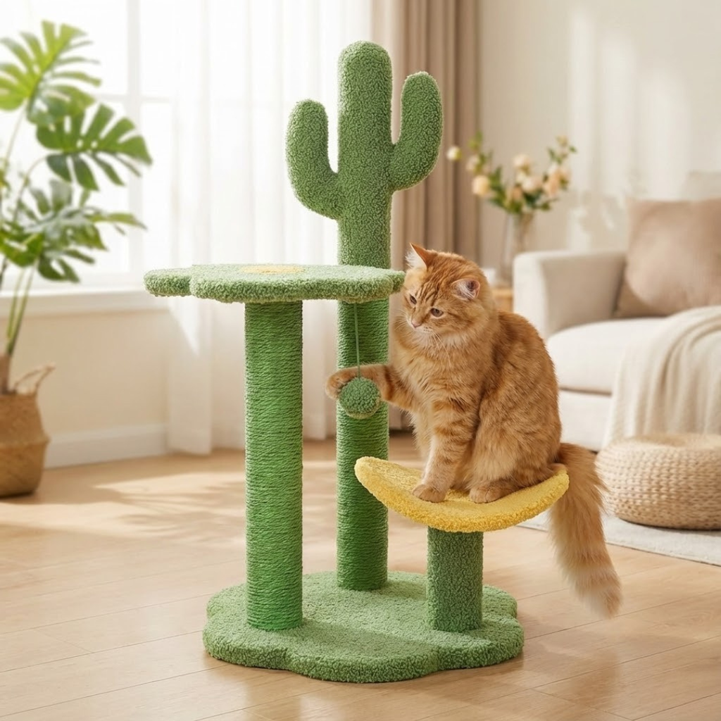 Cactus Themed Cat Play Tower